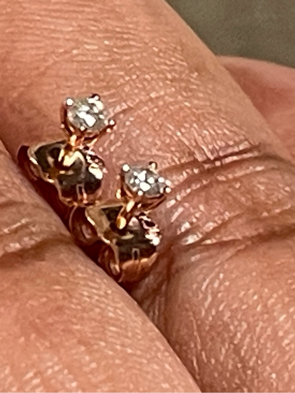 Real! 14kt Gold Child Diamond Earrings & Chain Set - Picture 12 of 14